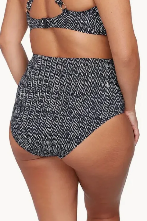 Bottoms|Artesands Zig Zag Rouched High Waist Pant Zig zag black