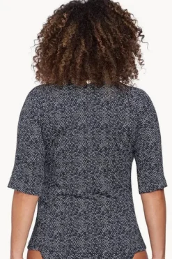 Rashies & Sunsuits|Artesands Zig Zag Short Sleeve Zip Suntop Zig zag black